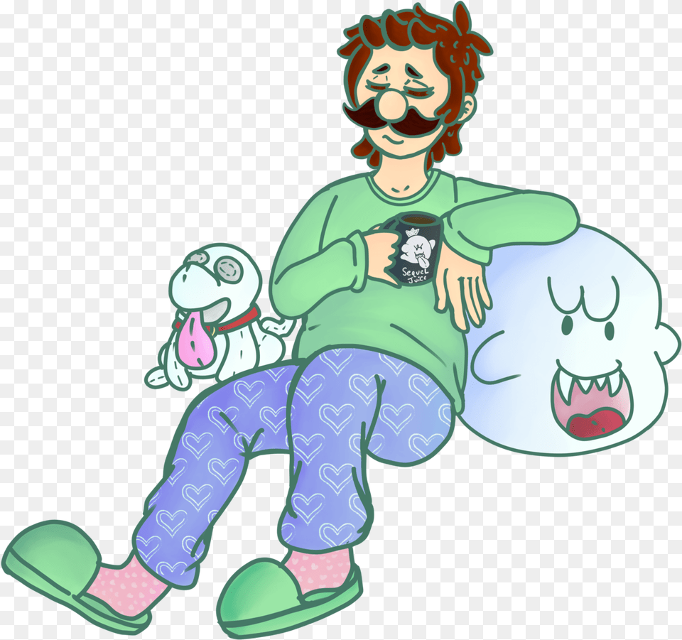 A Luigi Jus Chillin This Is Kinda Part Of Mansiontober Cartoon, Baby, Person, Book, Comics Free Png