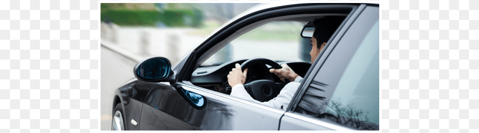 A Man Driving A Black Car, Transportation, Vehicle, Person, Adult Free Png Download