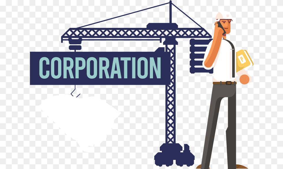 A Man Forming A Corporation In South Carolina Corporation, Clothing, Construction, Construction Crane, Hardhat Free Png Download