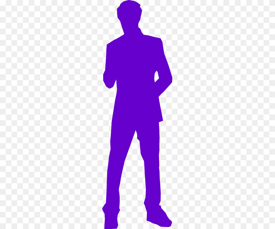A Man In A Suit Purple Man Silhouette, Adult, Clothing, Male, Pants Free Transparent Png