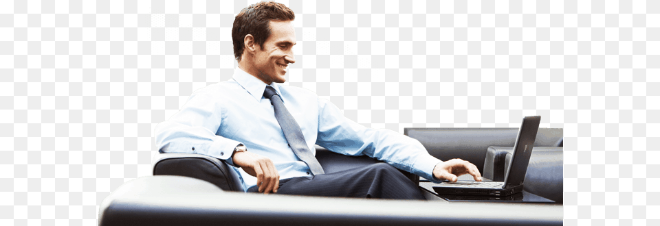 A Man Working With His Laptop On A Couch Medical Representative Dress Code, Sitting, Clothing, Computer, Shirt Free Png Download