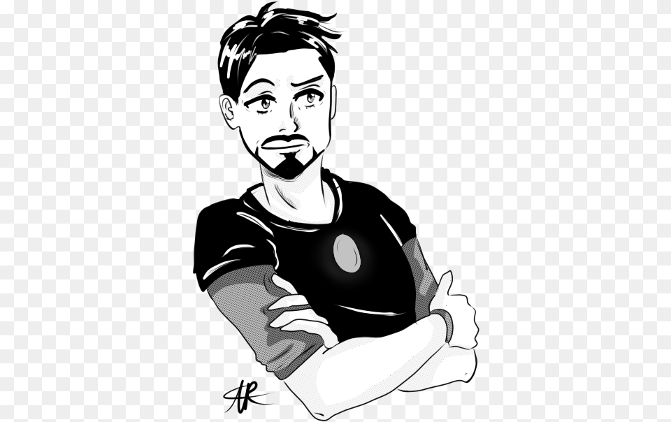A Manga Style Tony Stark For All Your Manga Style Illustration, Stencil, Publication, Book, Comics Free Png Download