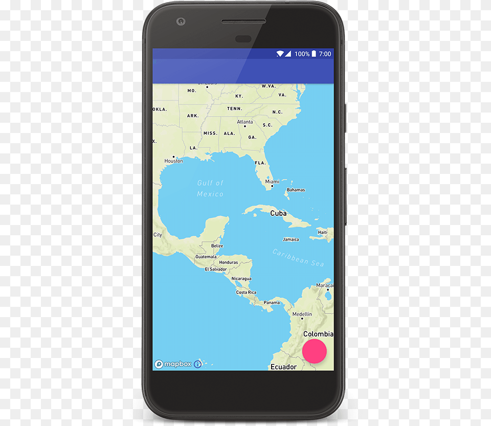 A Map Centered On The Caribbean With Mapbox Streets, Electronics, Mobile Phone, Phone Free Png Download