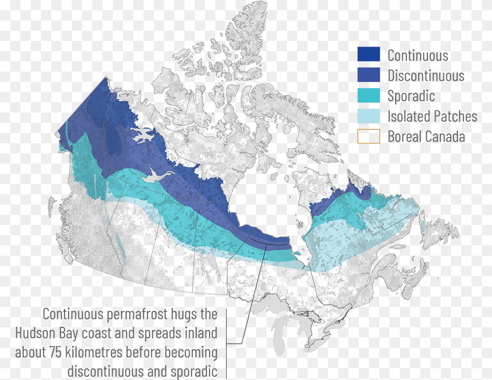 A Map Of Canada Showing The Distribution Of Permafrost, Nature, Land, Outdoors, Sea Free Png