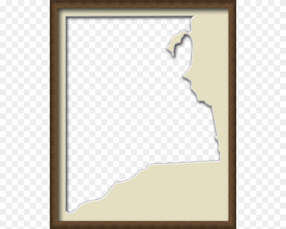 A Map Of Clay With A Wood Picture Frame With A Cream Picture Frame, Silhouette, Interior Design, Indoors, Architecture Png Image