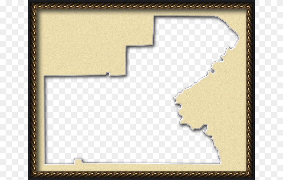 A Map Of Glades With A Museum Style Picture Frame In Border, Silhouette, Blackboard Free Png Download