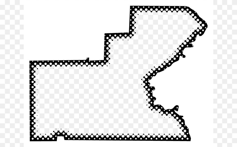A Map Of Glades With Dots Reversed Out Of A Black Outline Monochrome, Gate, Water, Outdoors Free Png