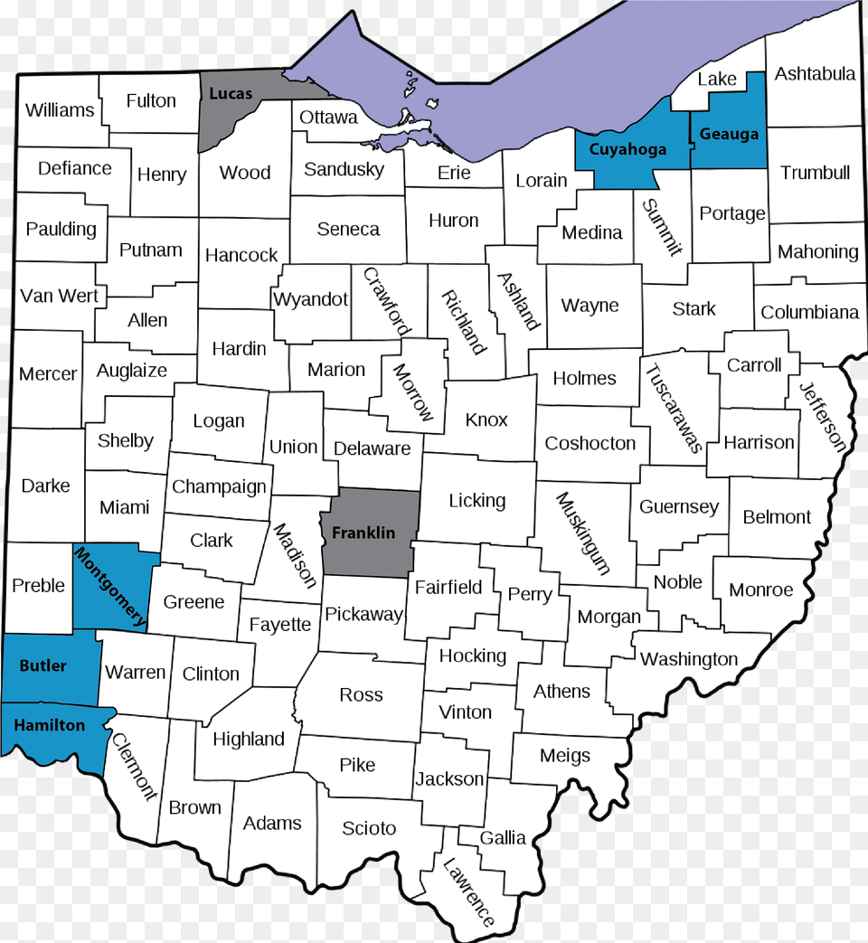 A Map Of Ohio Counties Ohio County Map, Chart, Plot, Atlas, Diagram Png