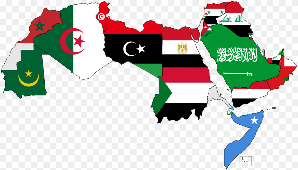 A Map Of The Arab World With Flags, Person, Recycling Symbol, Symbol, Adult Png
