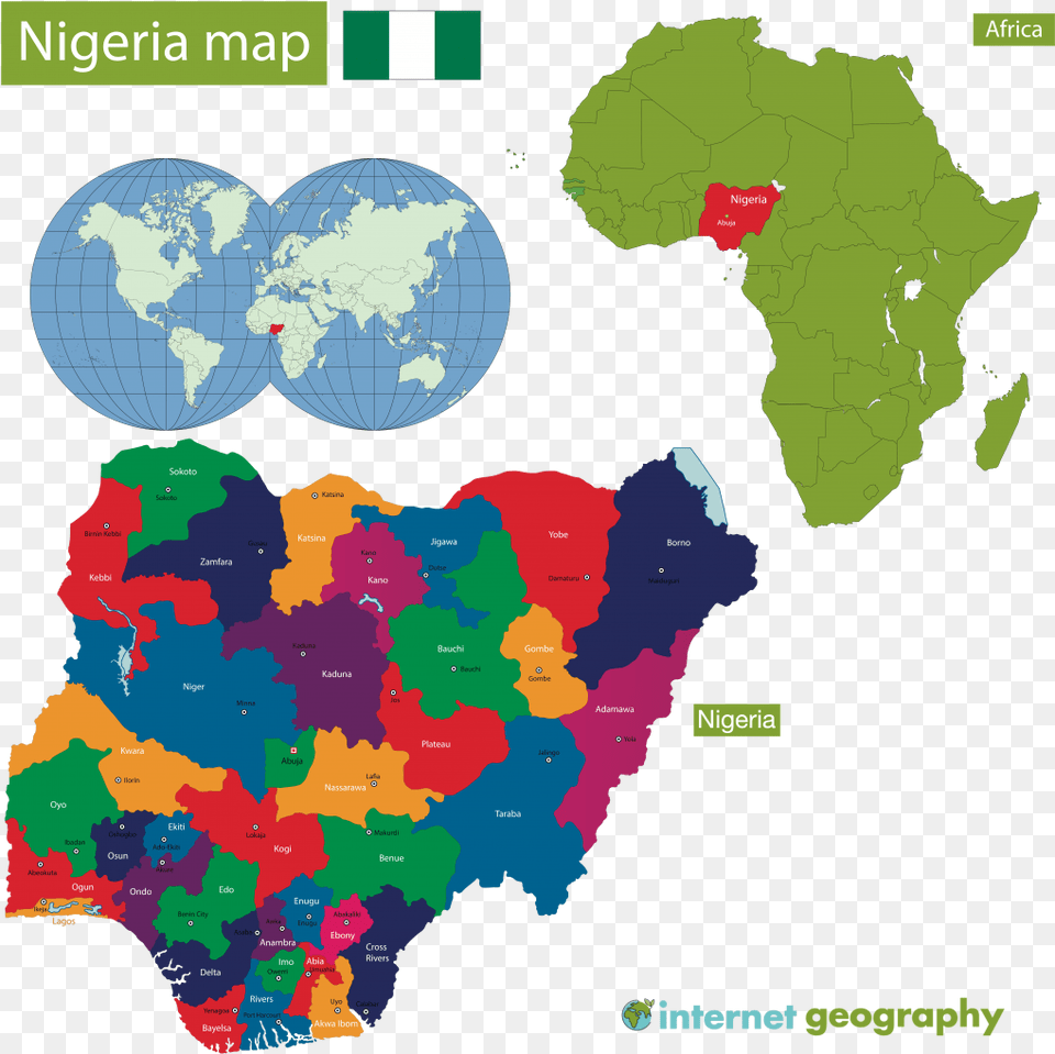 A Map To Show The Location Of Nigeria Largest Ocean In Nigeria, Chart, Plot, Atlas, Diagram Png Image