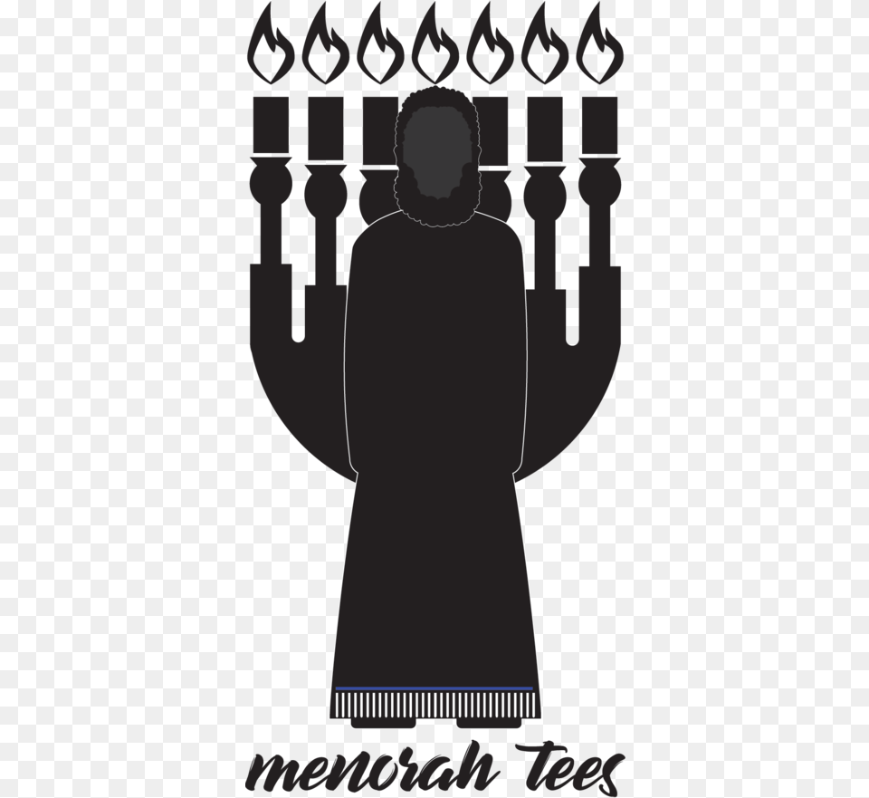 A Menorah Behind The Silhouette Of A Man Poster, Adult, Person, Male, Long Sleeve Free Transparent Png