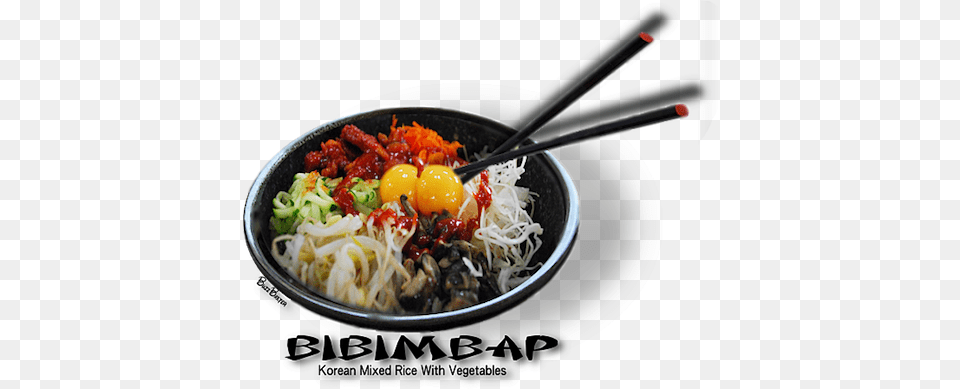 A Mixture Of Rice Meats Vegetables Mushrooms And Bibimbap, Food, Noodle, Pasta, Vermicelli Free Png