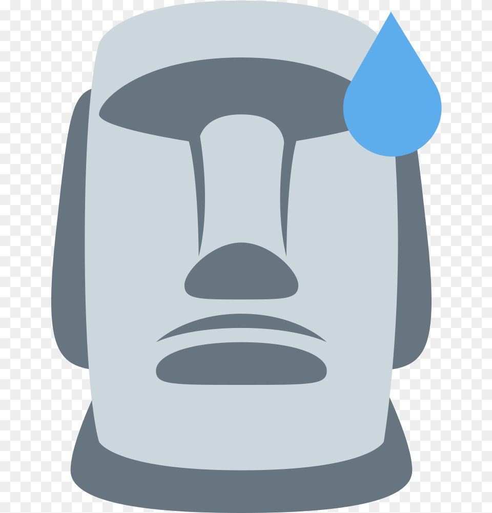 A Moai With A Sweat Drop Moyai Emoji, Art Png