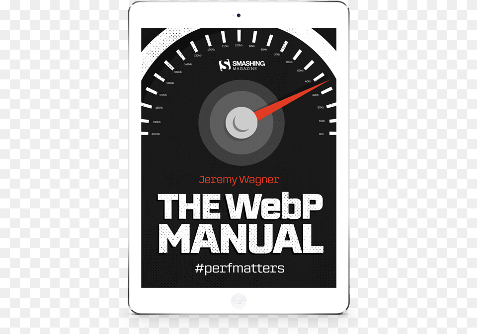 A Mockup Of The Webp Manuals Cover On A White Ipad Gauge, Tachometer Png Image