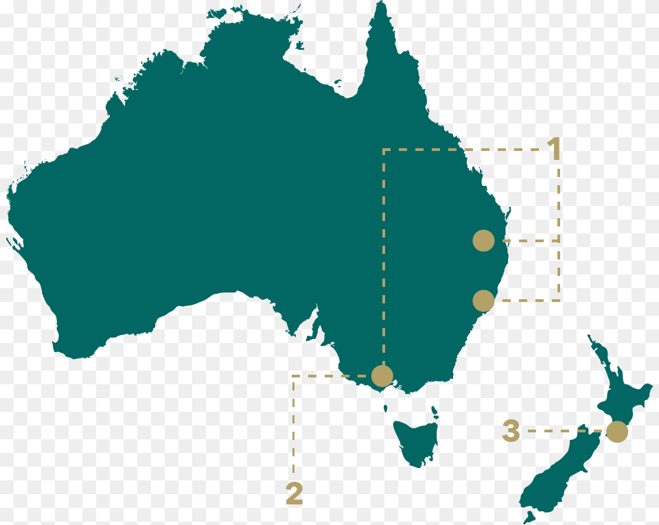 A Mono Colored Map Of Australia With 3 Dots Labeled Labelled States Of Australia, Chart, Plot, Atlas, Diagram Free Png Download
