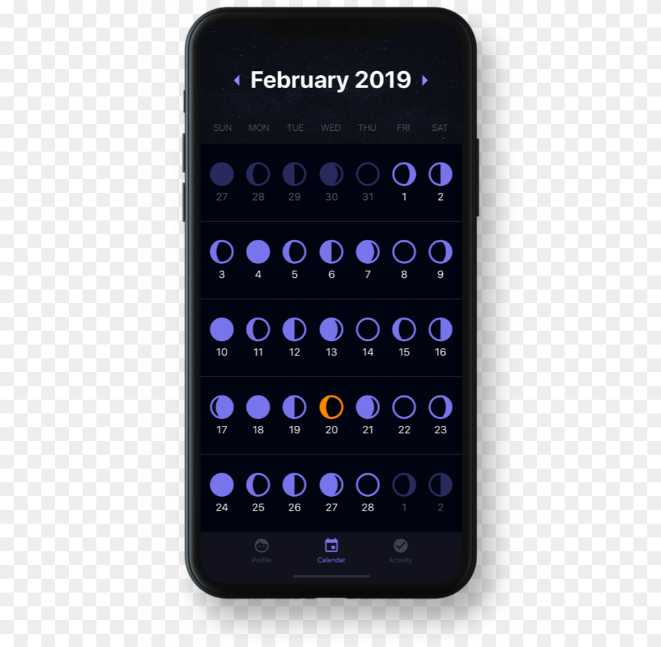 A Moon Phase Calendar Smartphone, Electronics, Mobile Phone, Phone Free Transparent Png