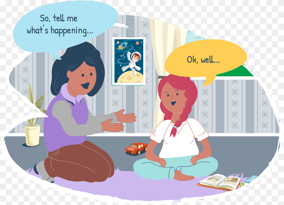 A Mother A Daughter Talking Mother And Daughter Talking Clipart, Book, Comics, Person, Publication Free Png Download
