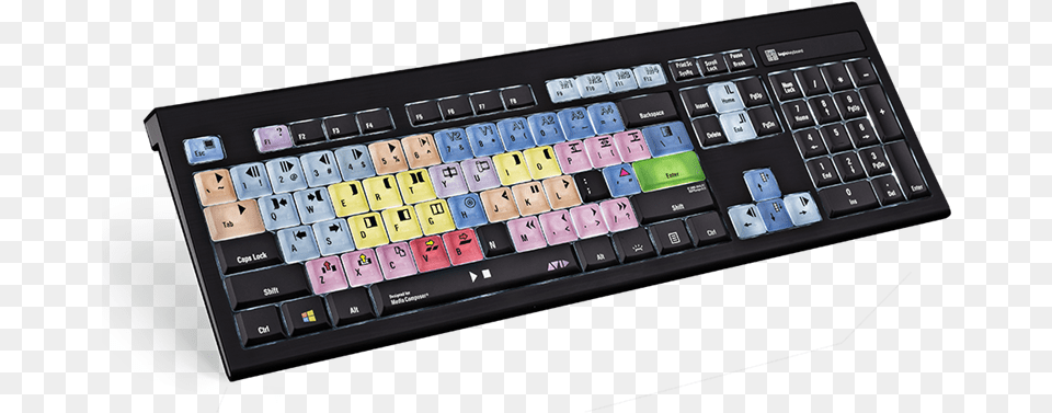 A Multi Colored Keyboard With Shortcut Keys Pro Tools Keyboard, Computer, Computer Hardware, Computer Keyboard, Electronics Png Image