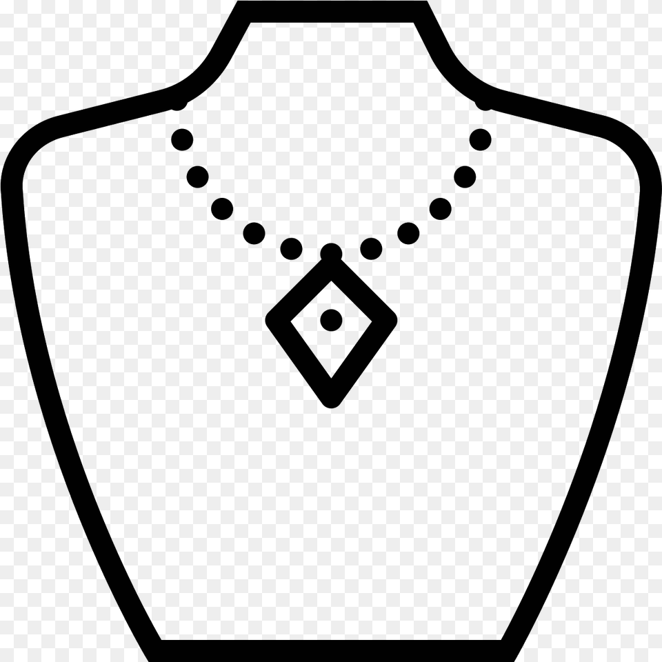 A Necklace With A Thin Chain And Large Diamond Shaped Jewelry Icon, Gray Png Image