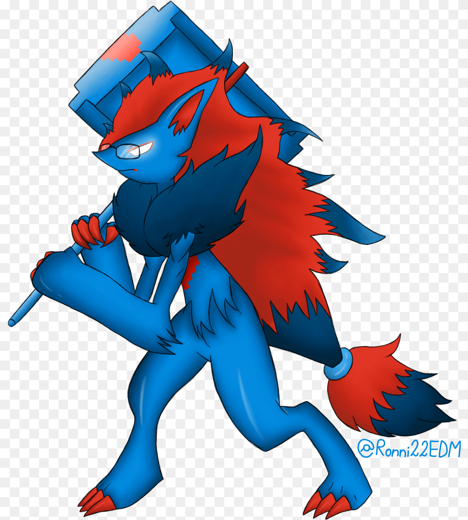 A Nerdy Zoroark Pokemon Zoroark Fan Art, Book, Comics, Publication, People Png