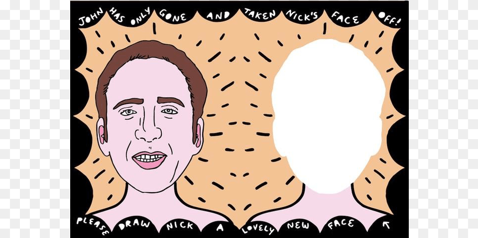 A Nicolas Cage Activity Book, Face, Head, Person, Art Free Png Download
