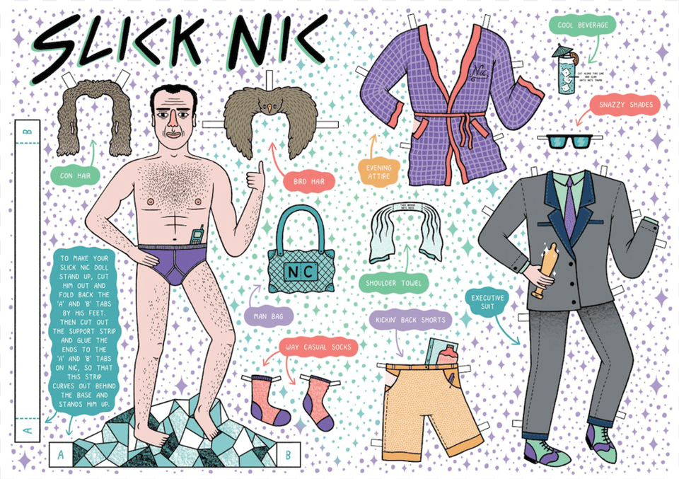 A Nicolas Cage Activity Book I Have A Crush On You Paper Doll Nicolas Cage, Publication, Comics, Adult, Person Free Png Download