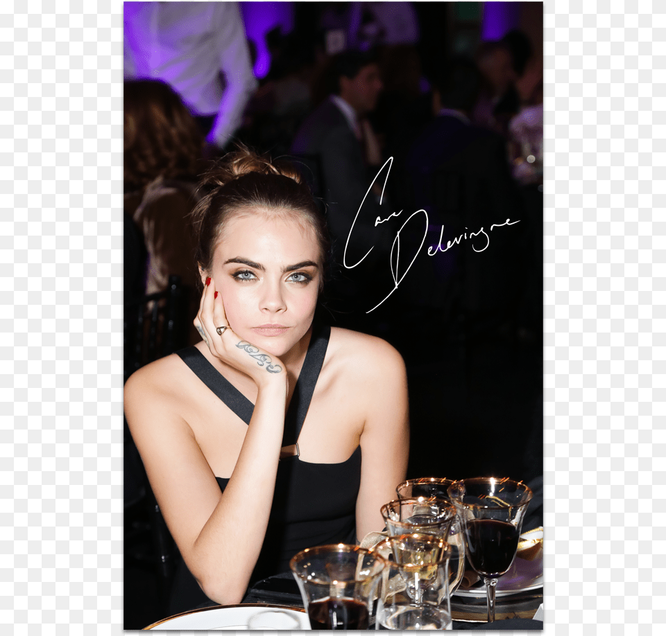 A Note From Cara Delevingne Cara Delevingne Topshop Topman, Glass, Person, Hand, Body Part Free Png Download