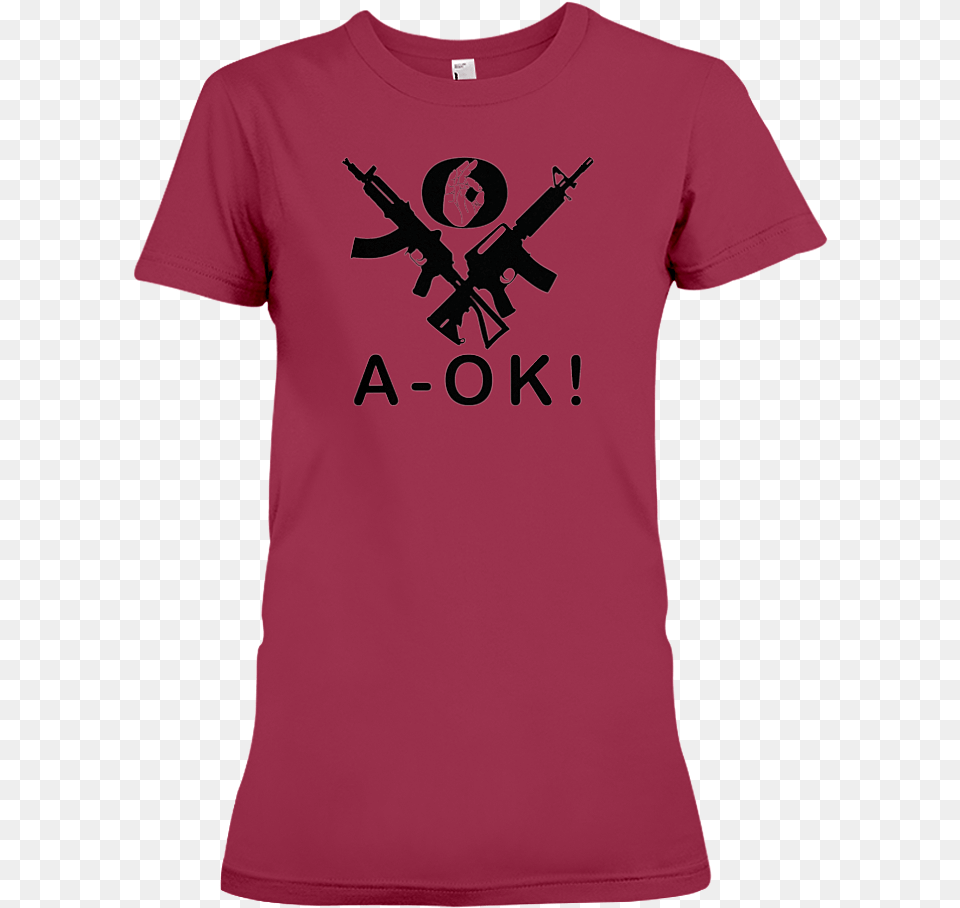 A Ok Hand Black Rifles Women S T Shirt Cardinal Red T Shirt, Clothing, T-shirt, Gun, Weapon Free Png Download