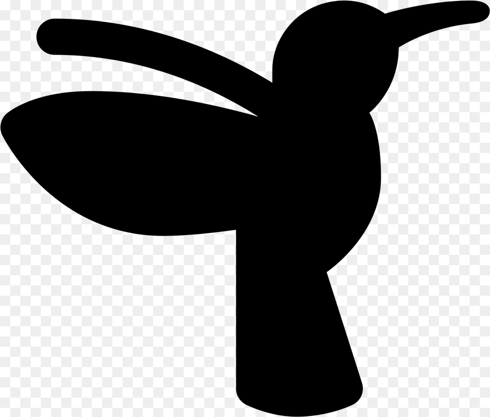 A Outline Of A Humming Bird As It Is Flying With Hummingbird, Gray Free Transparent Png