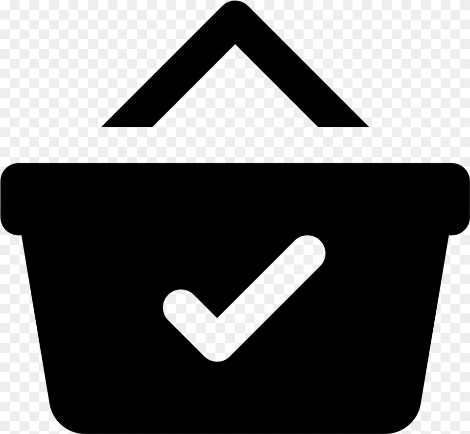 A Paid Icon Is Shown With A Hand Basket That You Go Sign, Gray Free Transparent Png
