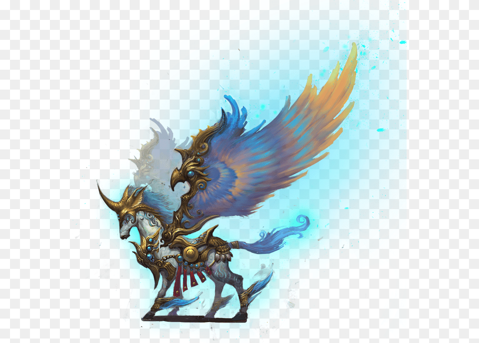 A Painting Of Fantasy Pegasus Talisman Online Mount, Dragon Png Image