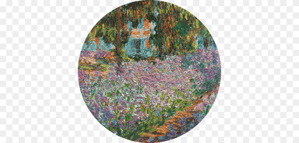 A Painting Of The Flower Garden By Monet Irises In Monet39s Garden, Art, Photography, Disk Png Image