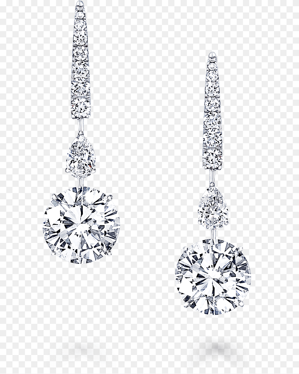 A Pair Of Classic Graff Earrings Featuring Round Diamonds Earring, Accessories, Diamond, Gemstone, Jewelry Png