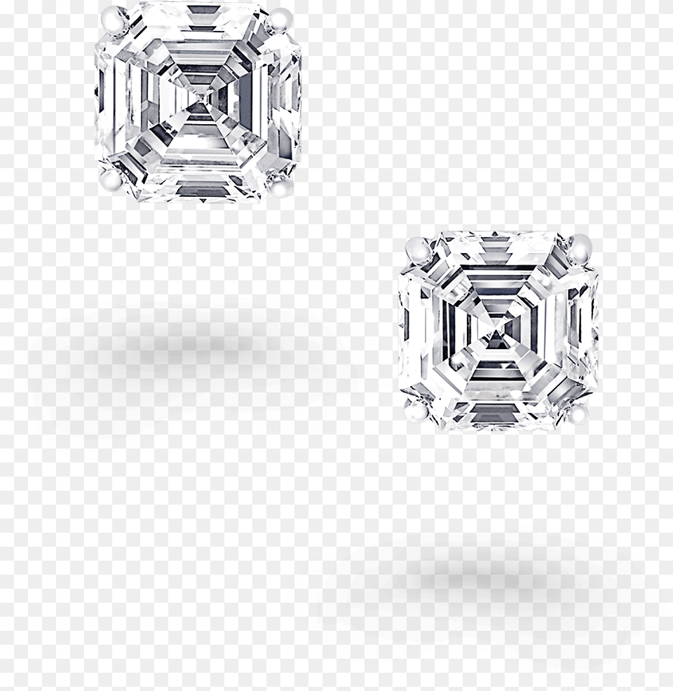 A Pair Of Classic Graff Square Emerald Cut Diamond Diamond, Accessories, Earring, Gemstone, Jewelry Png