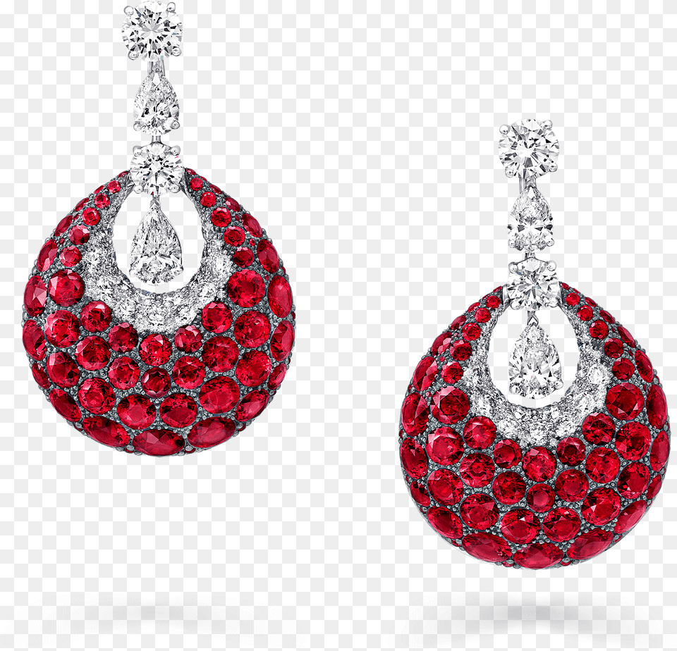 A Pair Of Graff Bombe Classic Earrings Featuring A Graff Diamonds Emeralds Earing, Accessories, Earring, Jewelry Free Png Download