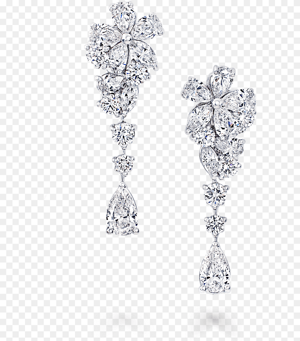 A Pair Of Graff Diamond Carissa Single Flower Earrings Graff Diamonds, Accessories, Earring, Gemstone, Jewelry Free Transparent Png