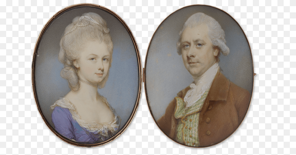 A Pair Of Portrait Miniatures Probably Of A Husband Portrait, Painting, Art, Photography, Wedding Png