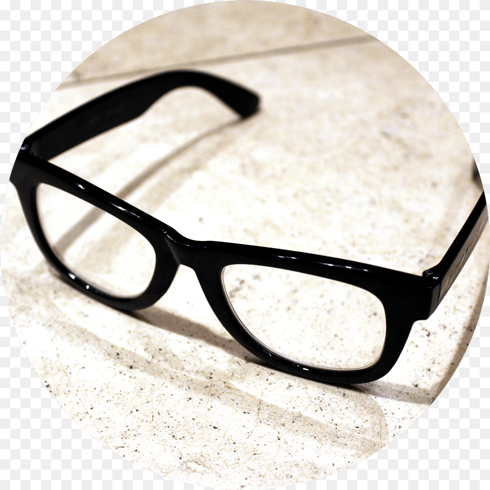 A Pair Of Thick Black Eye Glasses Sit On A White Marble Olivers People Eyeglasses Case, Accessories Free Transparent Png