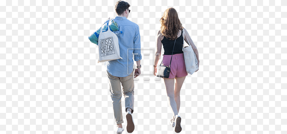 A Pair Of Young People Walking People Walking Back, Accessories, Bag, Handbag, Shorts Free Transparent Png