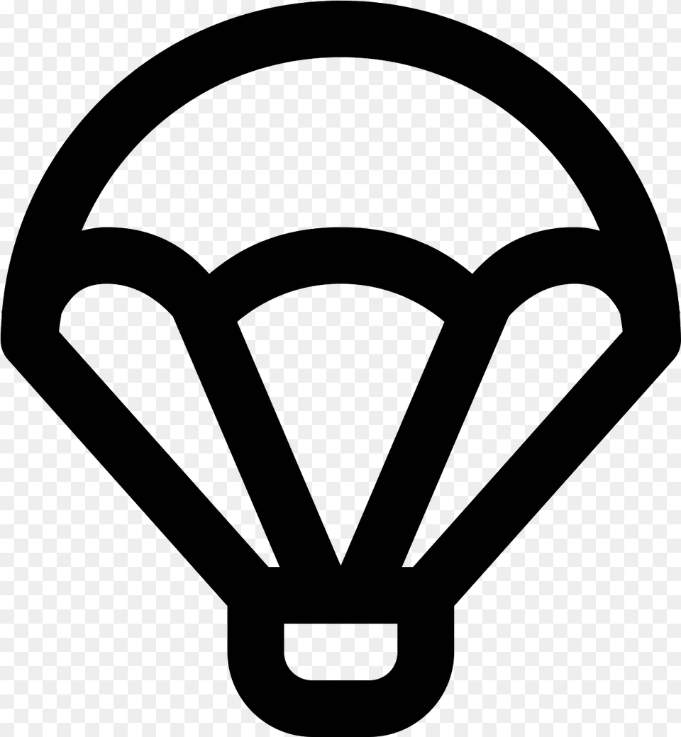 A Parachute Icon Has A Shape That Is The Top Half Of, Gray Png
