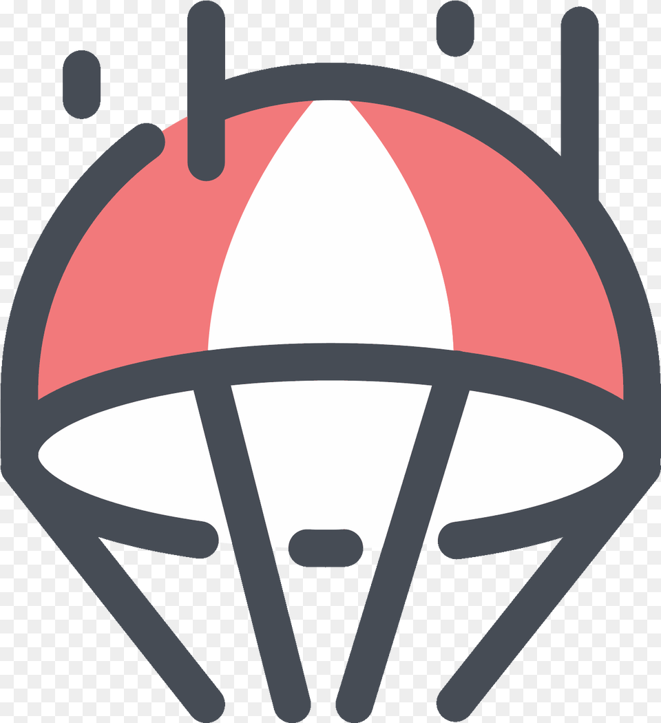 A Parachute Icon Has A Shape That Is The Top Half Of Parachute Icon, Lamp, Ammunition, Grenade, Weapon Png Image