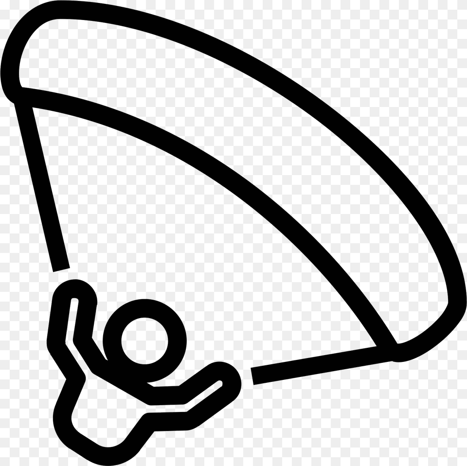 A Paragliding Symbol Is Represented With A Big Piece Icon, Gray Png Image