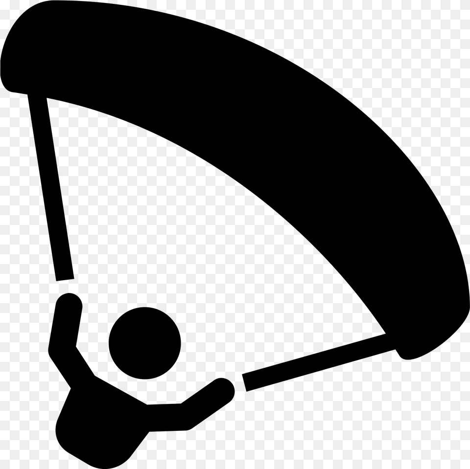 A Paragliding Symbol Is Represented With A Big Piece Paragliding Icon, Gray Png