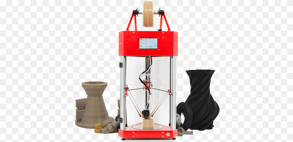 A Peek 3d Printer With Next To It Objects That Are Tractus 3d, Machine, Lamp, Device, Grass Free Png Download