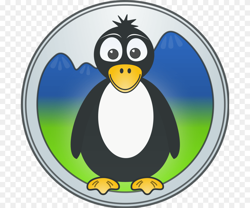 A Penguin In The Mountains Clip Art Download, Animal, Bird, Disk Free Transparent Png