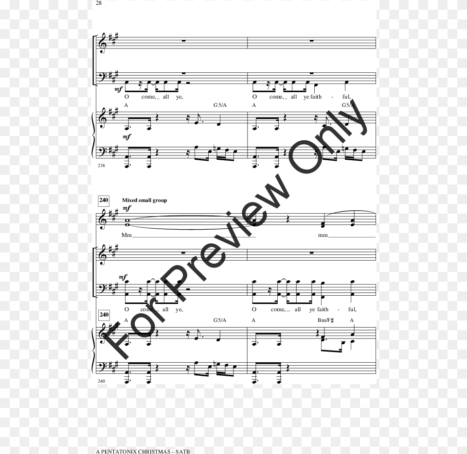 A Pentatonix Christmas Thumbnail Rock Fort Rock Score Trumpet, Sheet Music Free Png Download
