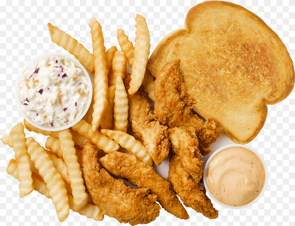 A Photo Of Guthrie S Original Chicken Finger Box Guthrie39s Box, Food, Food Presentation, Bread, Fries Png Image