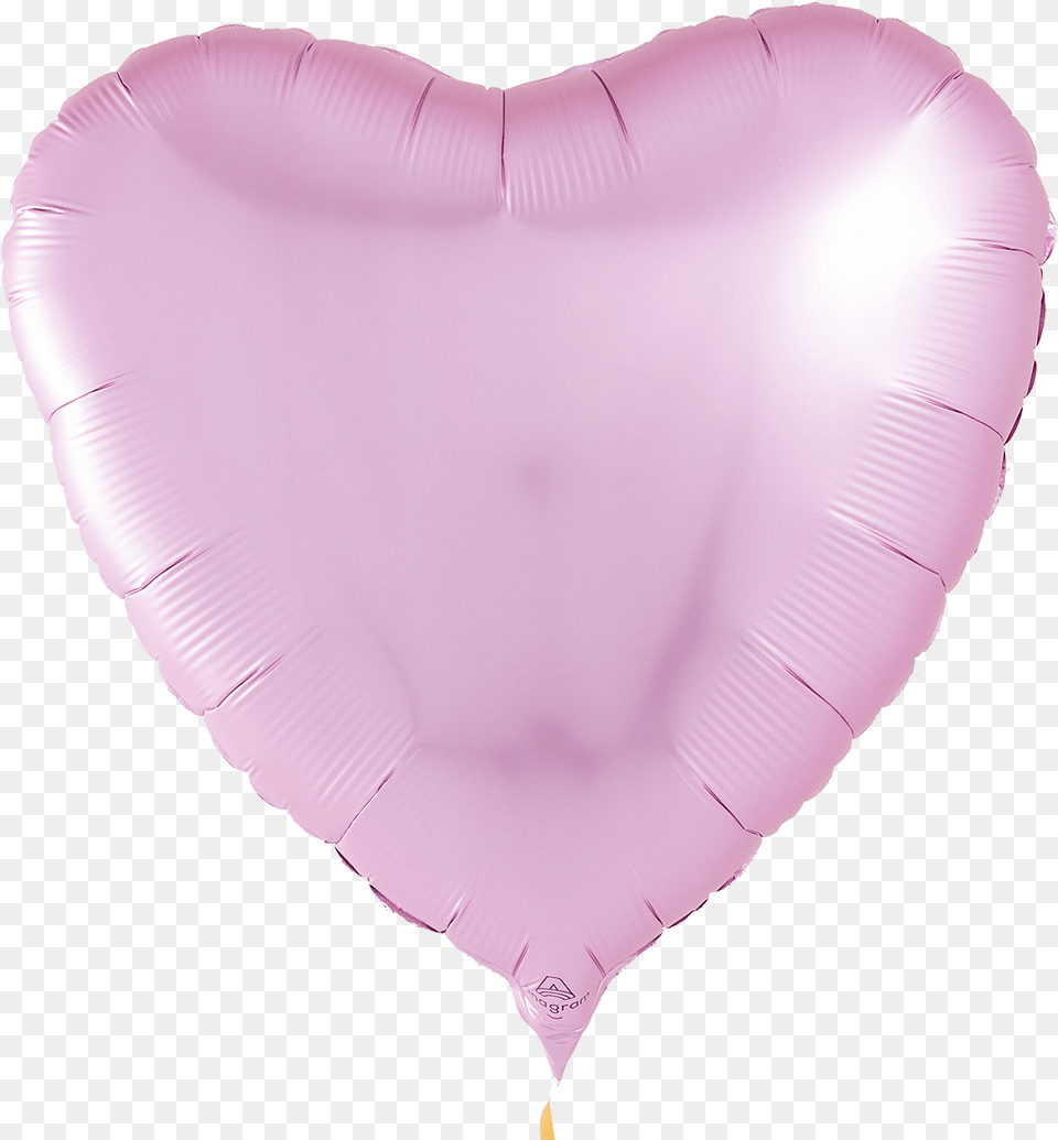 A Photograph Of Flamingo Pink Satin Foil Heart Balloon Heart Foil Balloons, Flower, Petal, Plant Png Image