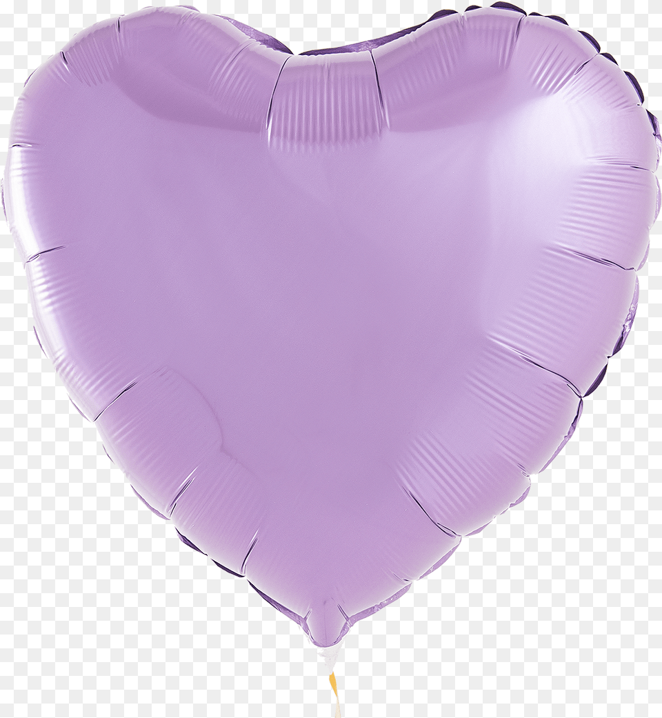 A Photograph Of Pearl Lavender Foil Heart Balloon Balloon, Flower, Petal, Plant Png Image