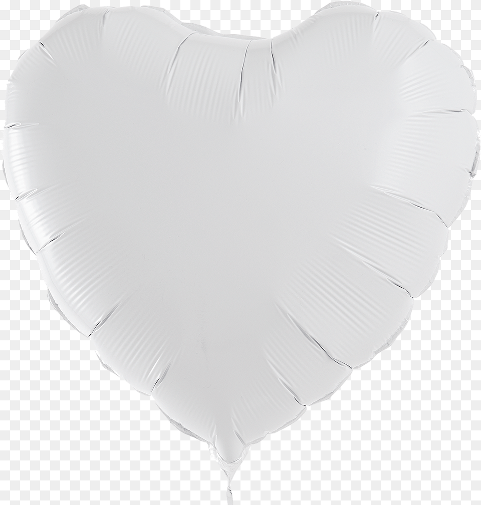 A Photograph Of White Foil Heart Balloon Heart, Flower, Leaf, Petal, Plant Free Transparent Png